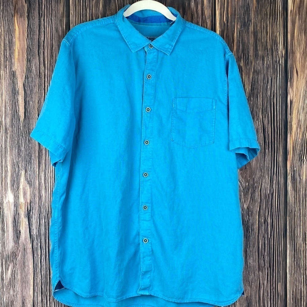 Men’s Tommy Bahama Sky Blue Cotton Blend Button Down Shirt- Size XL